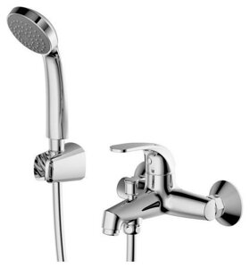 Смеситель Bravat Fit F6135193CP-B-RUS для ванны с душем с коротким изливом и аксессуарами