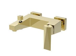 Смеситель Bravat Iceberg F676110G-01 Золото для ванны с коротким изливом
