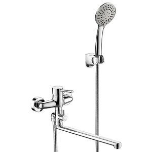 Смеситель для ванны Bravat Slim F6332366CP-01L-RUS с лейкой, настенный
