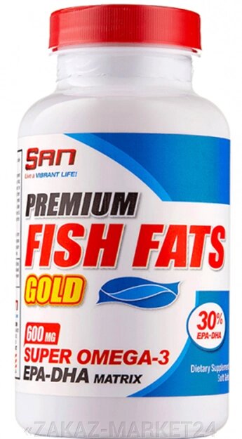 Специальные Добавки Premium Fish Fats Gold, 60 softgel. от компании «ZAKAZ-MARKET24 - фото 1