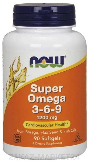 Специальные Добавки  SUPER OMEGA-3-6-9 1200 MG, 90 SOFTGELS. от компании «ZAKAZ-MARKET24 - фото 1