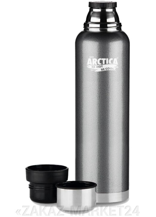 Термос ARCTICA DRINK (0,35л)(6ч)(металл)(с поилкой)-текстурный черный от компании «ZAKAZ-MARKET24 - фото 1