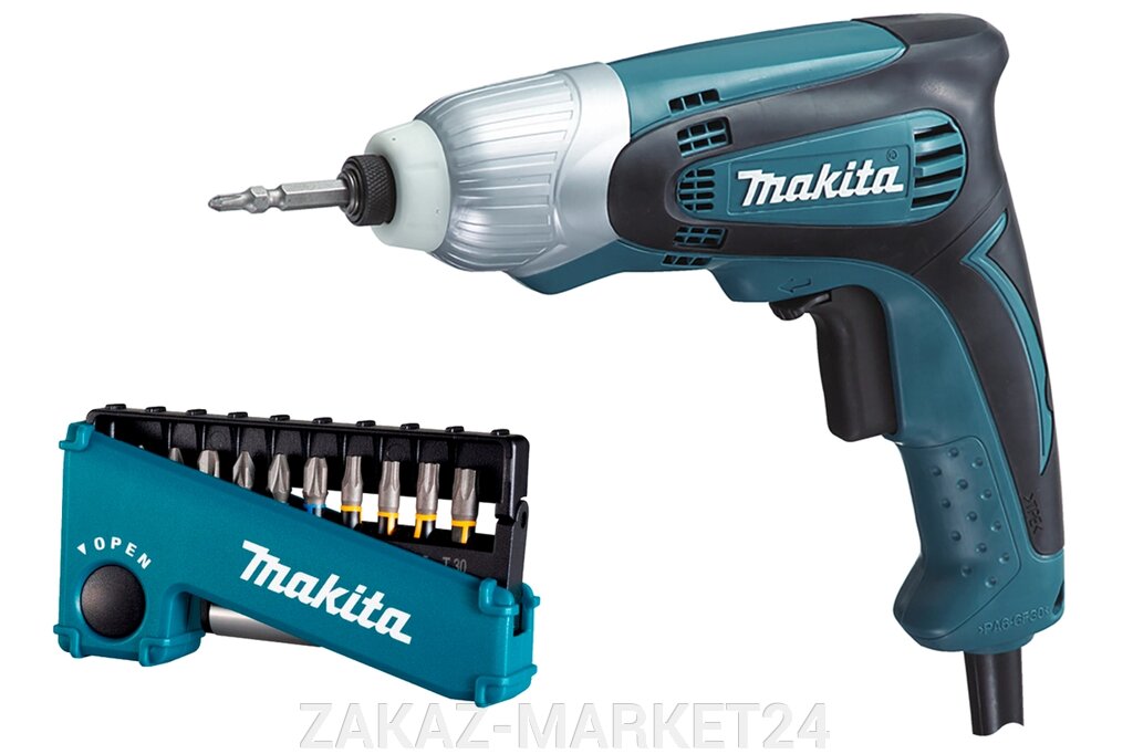 Ударный шуруповёрт Makita TD0100 + набор бит E-03567 от компании «ZAKAZ-MARKET24 - фото 1