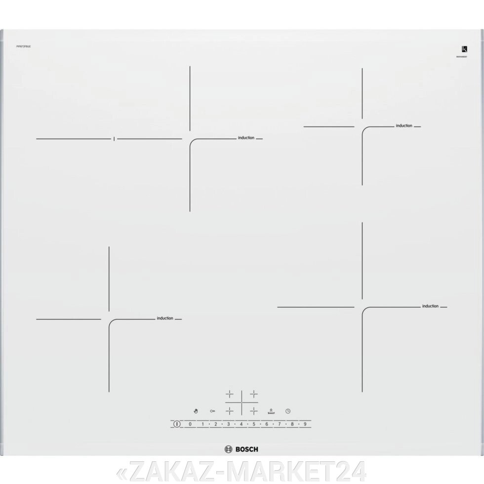 Варочная поверхность индукционная  Bosch PIF 672 FB1E белая от компании «ZAKAZ-MARKET24 - фото 1