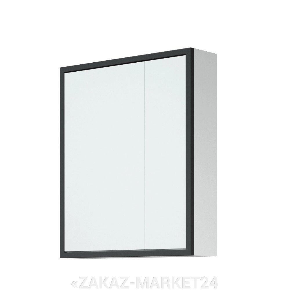 Зеркало-шкаф COROZO "Айрон" 70 черный/белый от компании «ZAKAZ-MARKET24 - фото 1