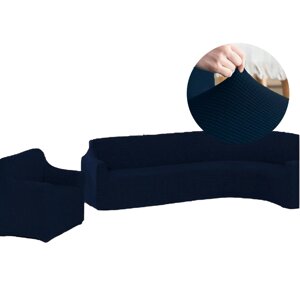 Чехол для углового дивана и одного кресла (Новая жизнь) WL-02 blue