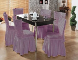 Набор чехлов для стульев с юбкой (6 шт) lilac