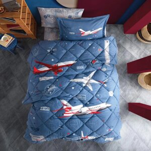 Набор детского постельного белья с одеялом Ранфорс Clasy GW ARRIVAL 01 (1,5 спальное) Blue Турция