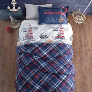 Набор детского постельного белья с одеялом Ранфорс Clasy GW MARITIME 01 (1,5 спальное) Blue Турция