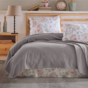 Набор летнего, постельного белья с покрывалом Clasy La Nature V2 (2-х спальное) Gray Турция