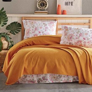 Набор летнего, постельного белья с покрывалом Clasy La Nature V3 (2-х спальное) Orange Турция