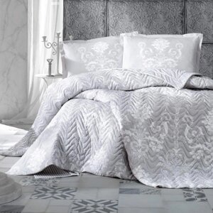 Набор постельного белья с одеялом Ранфорс 4 сезона Clasy Alone V1 (1.5 спальное) White Турция