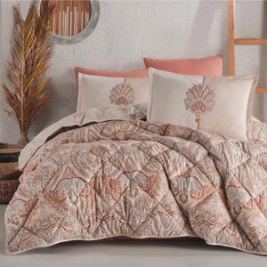 Набор постельного белья с одеялом Ранфорс Clasy GW ALAVA 01 (2-х спальное) Pink Турция