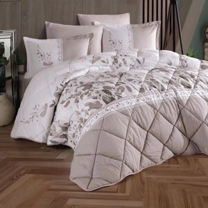 Набор постельного белья с одеялом Ранфорс Clasy GW FALMARI 01 (2-х спальное) Pink Турция