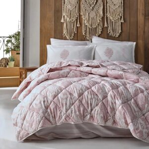 Набор постельного белья с одеялом Ранфорс Clasy GW FIORITA 01 (2-х спальное) Pink Турция