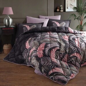 Набор постельного белья с одеялом Ранфорс Clasy GW HENA 01 (2-х спальное) Black Турция