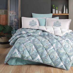 Набор постельного белья с одеялом Ранфорс Clasy GW RUMA 01 (2-х спальное) Blue Турция