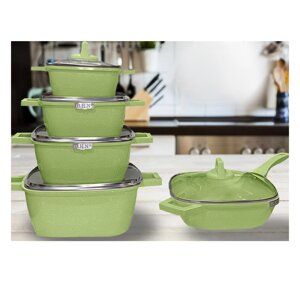 Набор посуды, 21 предмет HOME H-256, зеленый