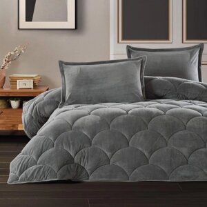 Одеяло двуспальное (195х215см) с наволочками (50х70 2шт) Clasy Gray Fluffy V2