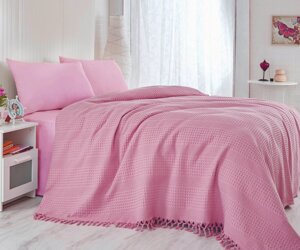 Покрывало вафельное 220 X 240 v - 05 pink