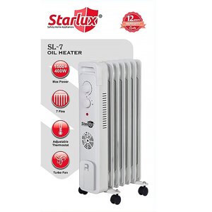 Масляный радиатор Starlux SL-7 белый с вентилятором 7 секций