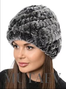 Шапка из натурального меха кролика Gray