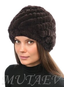 Шапка из натурального меха кролика Brown