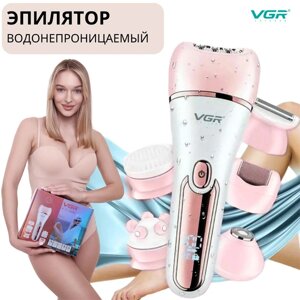 Эпилятор беспроводной аккумуляторный v-373 6в1 pink