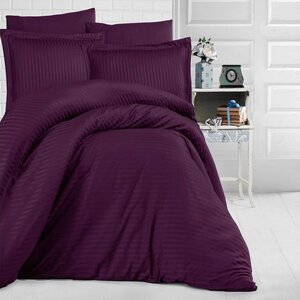 Постельное белье Premium-Stripe сатин евро (CLASY) purple 2-х спальное