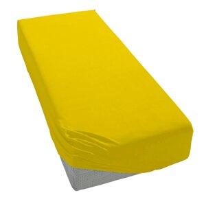 Простынь трикотажная на резинке односпальная 90х200 см Wellamart W-02 желтый