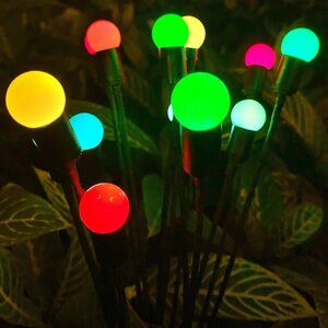 Садовый светильник "Светлячок" Разноцветный 2шт 10 ламп A-679