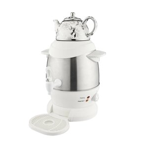 Самовар-термопот электрический с керамическим заварочным чайником Orvica ORM-3301 белый