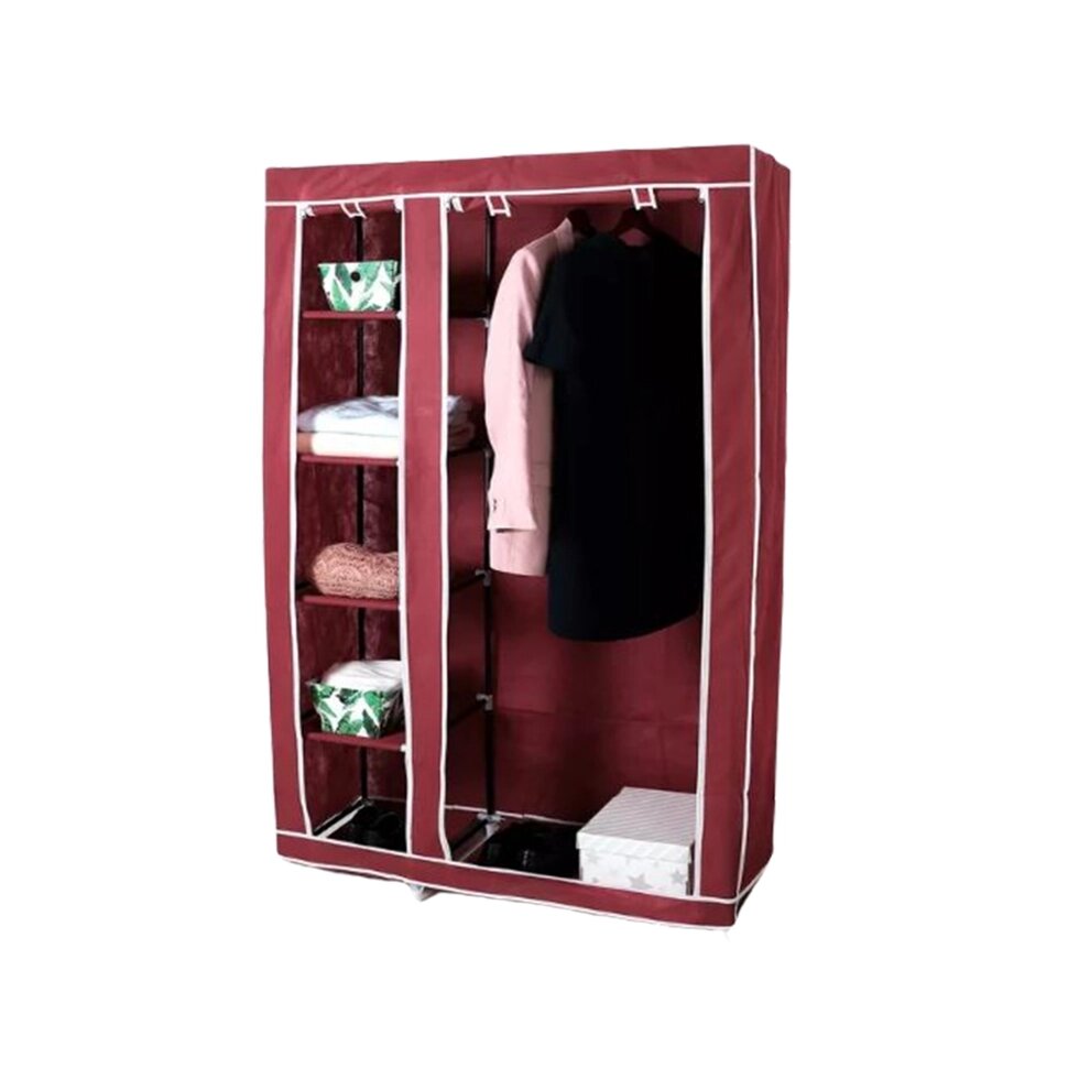 Складной шкаф тканевый Storage Wardrobe Sh-02 red от компании Интернет магазин тв-азия - фото 1