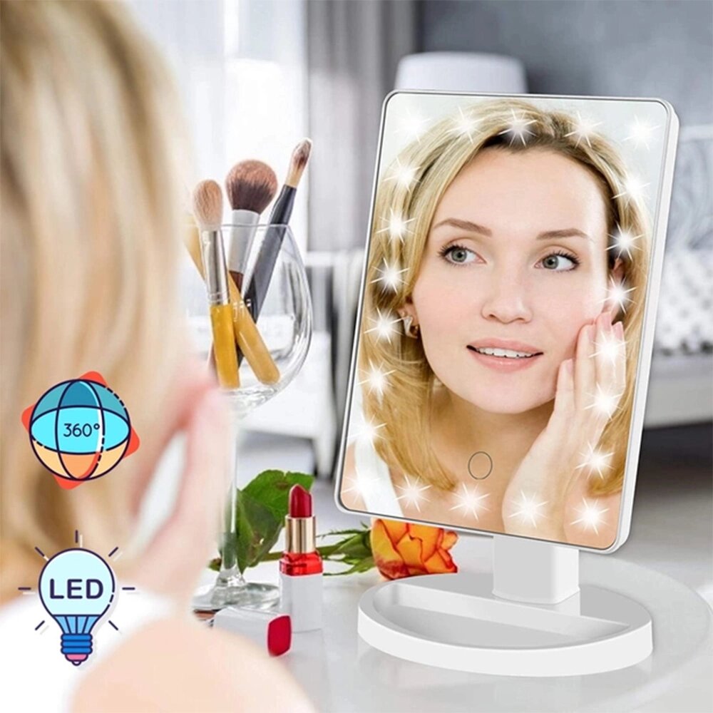 Зеркало косметическое с подсветкой «LED Mirror» white XW-085 от компании Интернет магазин тв-азия - фото 1