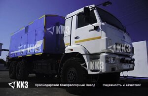 Вытеснение воды из нефтяной скважины азотной станцией (компрессором)