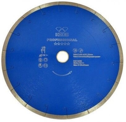 Алмазный диск по керамограниту Keos диаметр диска 115 мм, толщина алмазного слоя 1,4 мм, посад. отверстие 22,23 мм от компании ГК ТБС - фото 1