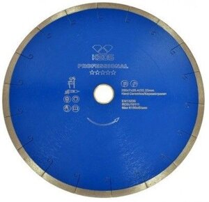 Алмазный диск по керамограниту Keos диаметр диска 125 мм, толщина алмазного слоя 1,4 мм, посад. отверстие 22,23 мм