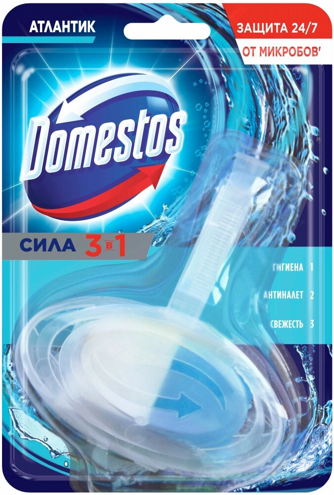 Domestos повесной туалетный блок сила 3 в 1 Атлантик от компании PLATINUM SHARKS - фото 1