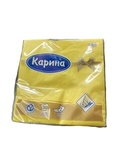 Салфетки "Карина"33*33/сервировочные цветные/желтые