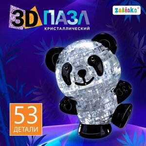 3D пазл 'Панда'кристаллический, 53 детали, цвета МИКС