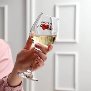 Бокал для вина 'Выпьем за любовь'тип нанесения рисунка деколь, 350 мл