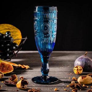 Бокал из стекла для шампанского Magistro 'Ларго'180 мл, 7x19,7 см, цвет синий