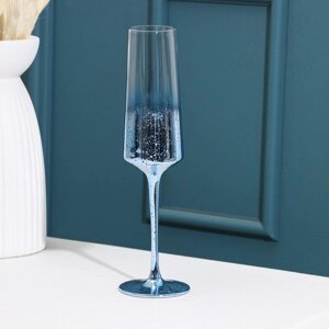 Бокал из стекла для шампанского Magistro 'Мерцание'190 мл, цвет синий
