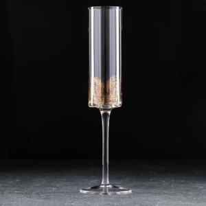 Бокал из стекла для шампанского Magistro 'Золотой лист'170 мл, 5x24 см