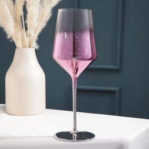 Бокал из стекла для вина 'Мерцание'500 мл, 8,5x25 см, цвет розовый