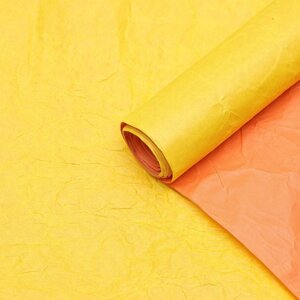 Бумага Эколюкс двухцветная персиковый/желтый пастель 0,67x 5 м