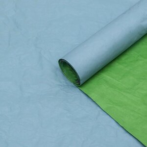 Бумага упаковочная 'Морская волна' эколюкс двухцветная, зелёная, 0,67 x 5 м