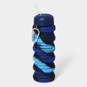 Бутылка складная, 500 мл, 7x21 см, цвет синий