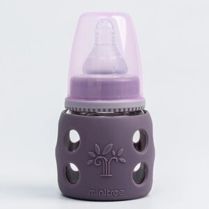 Бутылочка в силиконовом чехле, стекло, классическое горло,0 мес., 60мл., цвет МИКС для девочки