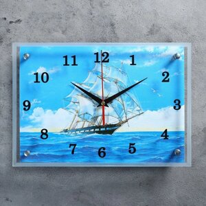 Часы-картина настенные, серия Море, Парусник'плавный ход, 25х35 см